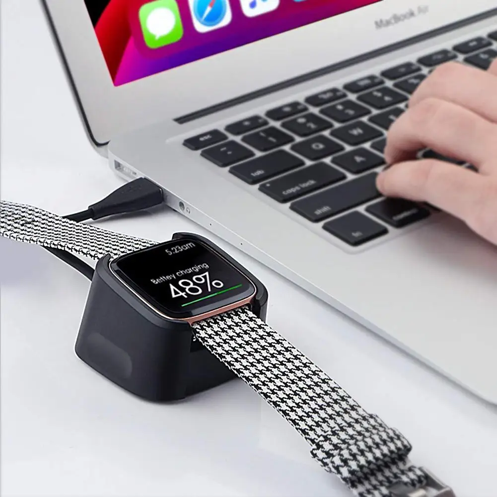 Смарт часы USB зарядное устройство Замена usb зарядный кабель док-станция Подставка Для Fitbit Versa 2
