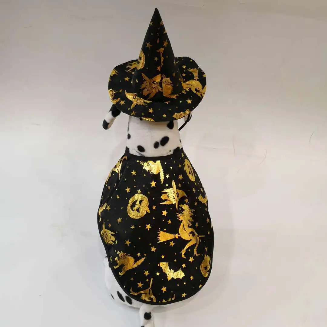 Шляпа для животных Собака Хэллоуин Волшебная Шляпа и одежда тыква шляпа шаль для собаки шляпа костюм 2 компл./лот