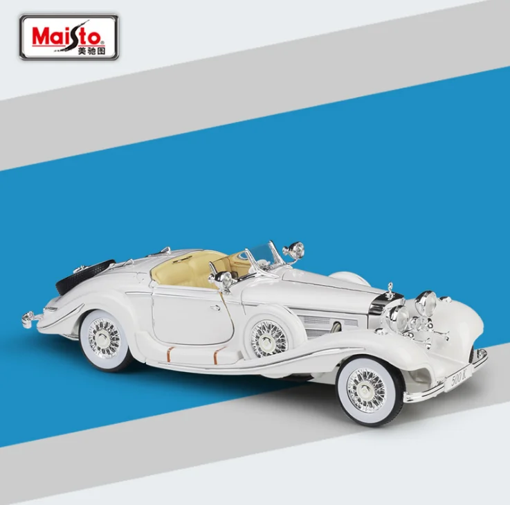Bburago 1:18 Масштаб Benz 500k литой под давлением сплав Антикварная Модель автомобиля игрушки классическая версия литой металл винтажная Модель автомобиля игрушки