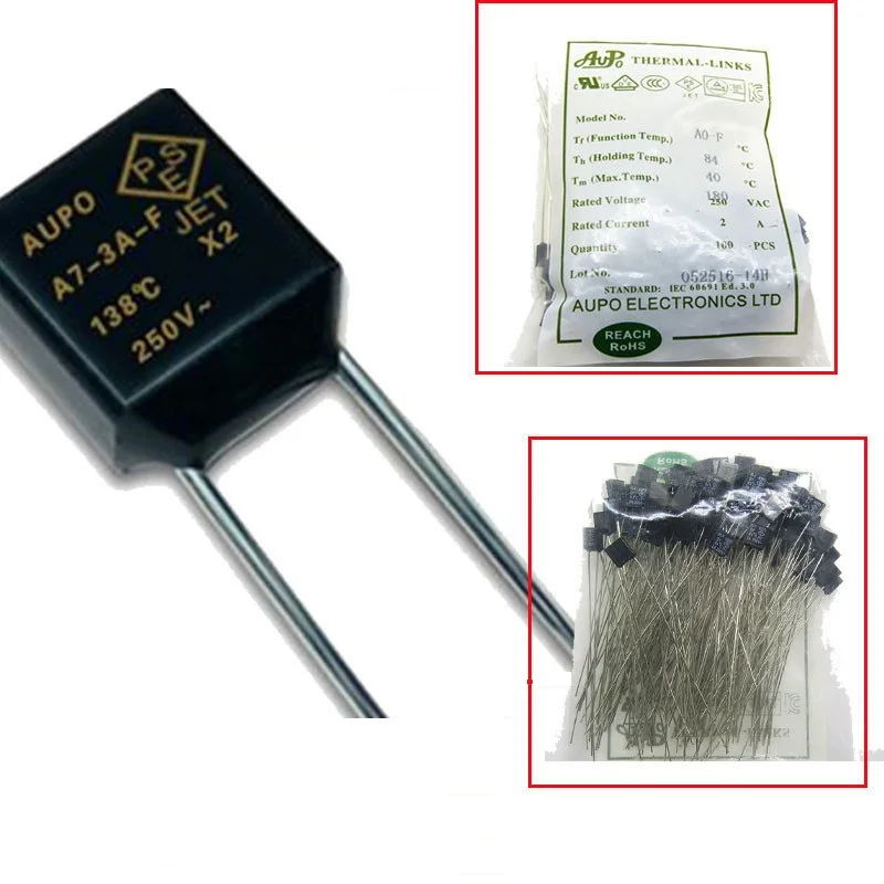 AUPO Thermal Fuse 10-Pack | 102°C Cutoff, 250V 5A, Model A1-5A-F | Appliance Repair Part