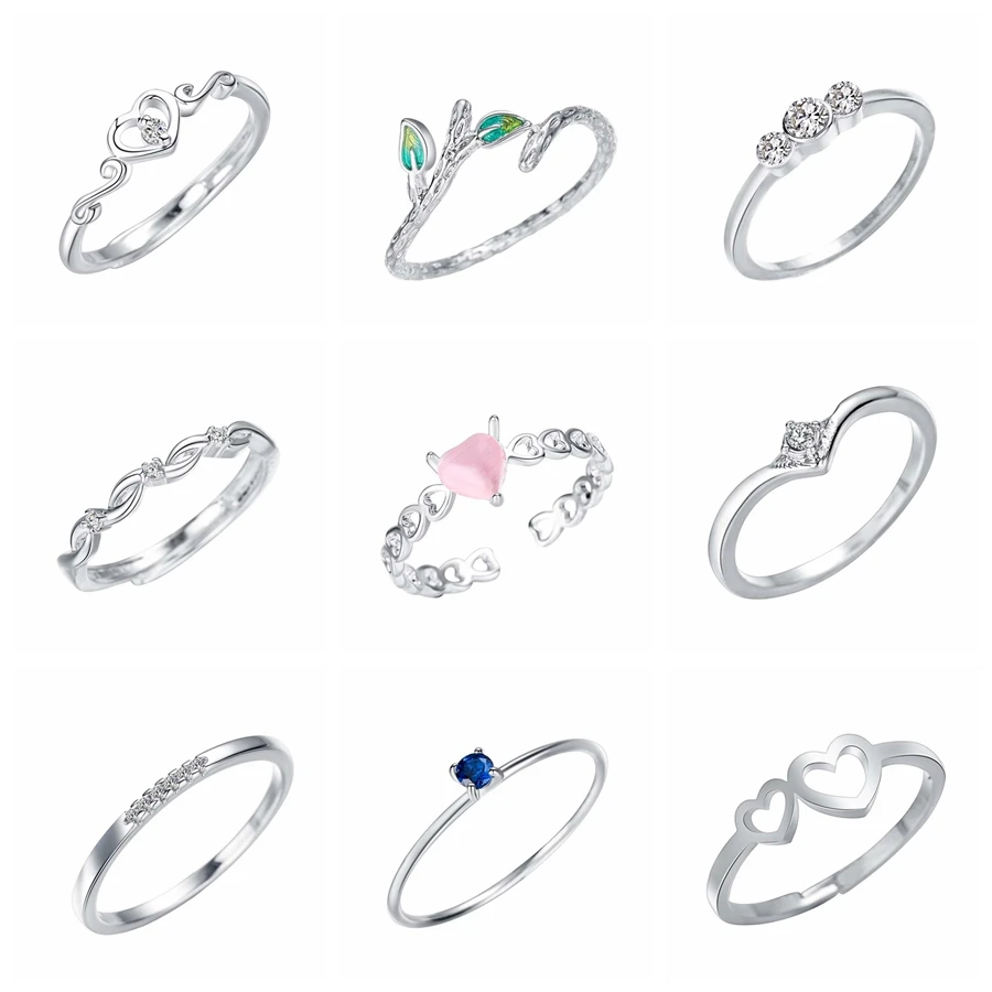 Anillos de cristal de amor para mujer, joyería con estilo de boda coreana, Circonia cúbica, joya Bohemia delicada, regalo