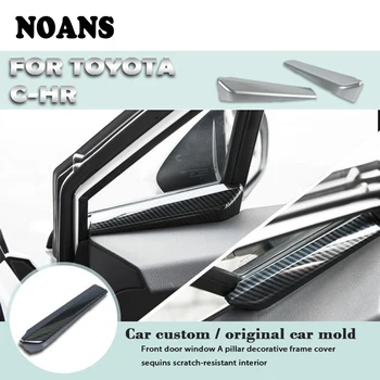 

NOANS Car Triangle Column Window Glass Trim Sequin Protective Covers Stickers For Toyota CHR C-HR 2018 2017 2016 Accessories