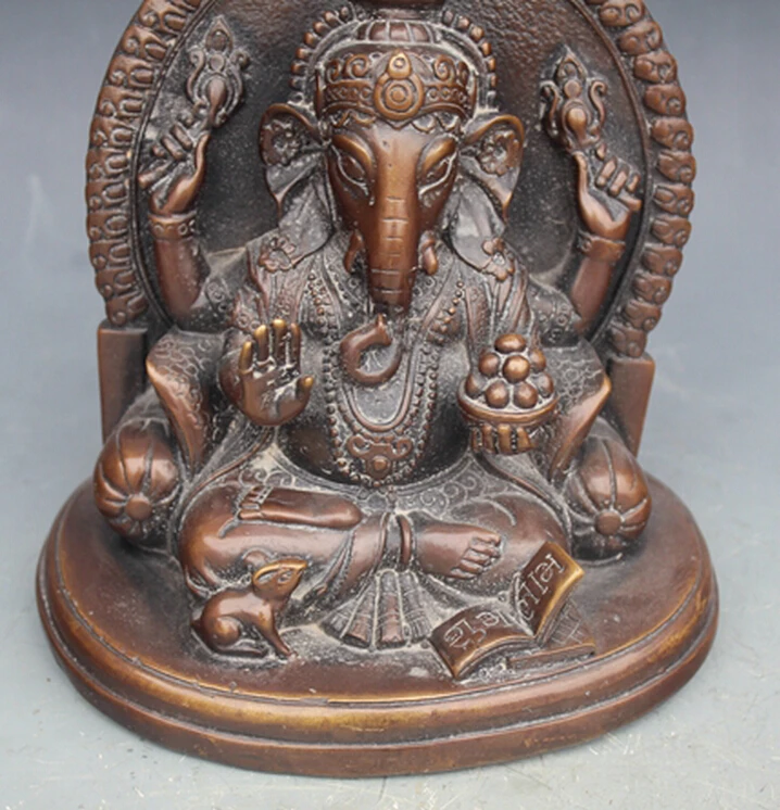 712 продуманный священный Тибетский буддизм в Индии Vinayaka Ganesha медная статуя