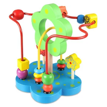 

Kids Montessori Math Wooden Toys Circles Bead Wire Maze Roller Coaster Baby Early Learning Educational Toys For Children