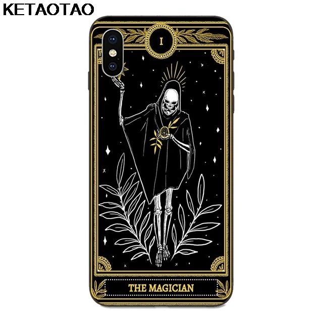 Чехол для телефона с картами KETAOTAO Black Marigold Tarot s для iPhone 4S SE 5C 5S 6S 7 8 Plus X XS XR 11 Pro Чехол из мягкого ТПУ резины и силикона - Цвет: Зеленый