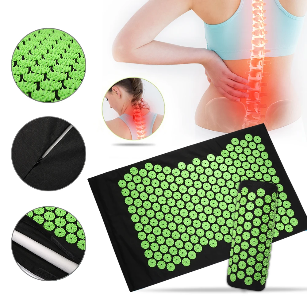 Acupressure Massager Mat Relaxation Relief Stress Tension Body Yoga Mat