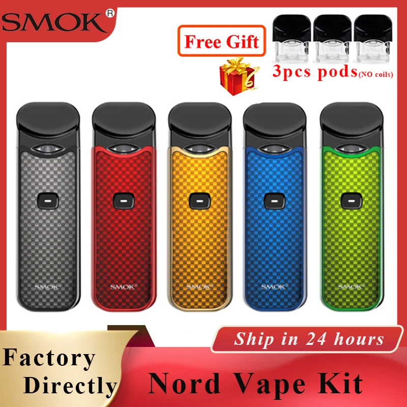 Pod Vape Smok Nord Kit 1100 мАч и 3 мл картридж подходит для nord mesh/mesh MTL coil электронная сигарета