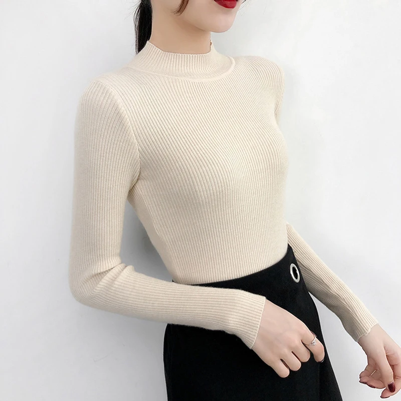 Женский свитер пальто осенняя зимняя вязаная одежда длинный рукав тонкий теплый