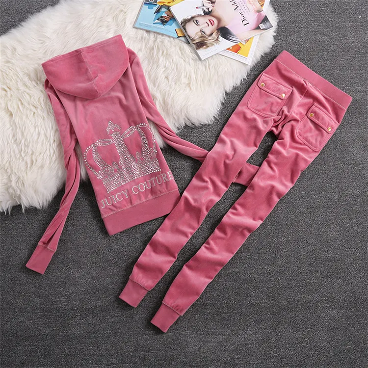 Ropa de mujer,, бархатные спортивные костюмы, велюровые наряды, толстовки, топы и спортивные штаны, набор для женщин, S-XL, Женский комплект из 2 предметов