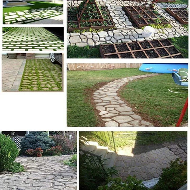 Path Maker Mold Reusable Concrete Cement Stone Design Paver Walk Mould DIY Reusable Concrete Brick Mold DD