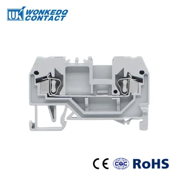 

10Pcs 280-901 Connector DIN Mount Spring Cage Connection Terminal Blocks 2 Conductor through