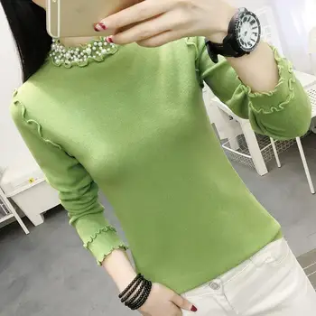

Knitted Bottoming Shirt Female Long-sleeved Shirt Autumn And Winter Clothing 2020 New Tide Foreign Style Fungus Slim Sweater