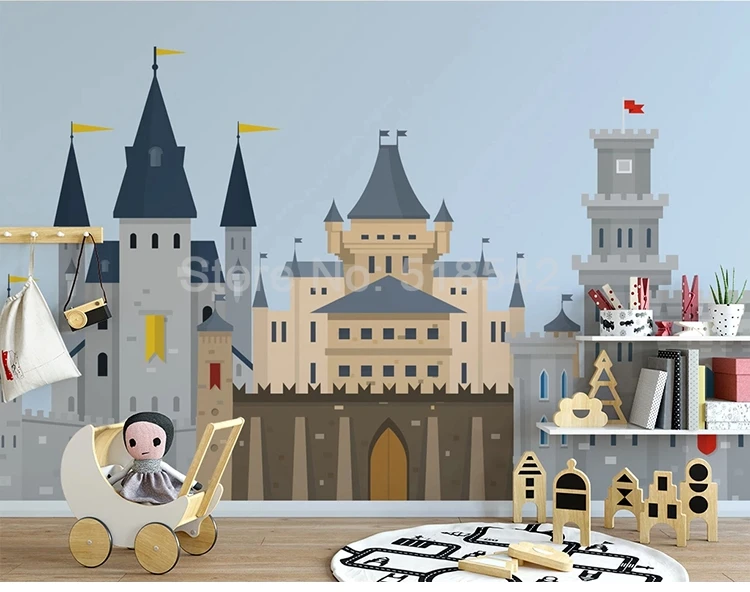 Пользовательские 3D фото обои для детской комнаты мультфильм замок в скандинавском стиле детская спальня Детский сад фон, настенные росписи Декор