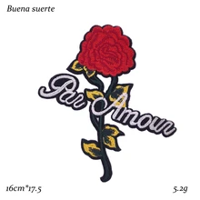 Большая роза для любви вышитая железная нашивка для одежды DIY полосатая одежда Лоскутная наклейка Заказная Цветочная аппликация для шитья