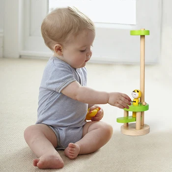 

High Jump Doll Interactive Game Toy Kids Wood Clown Jumping Educational Interactive Game Home Leisure IQ Training Toys