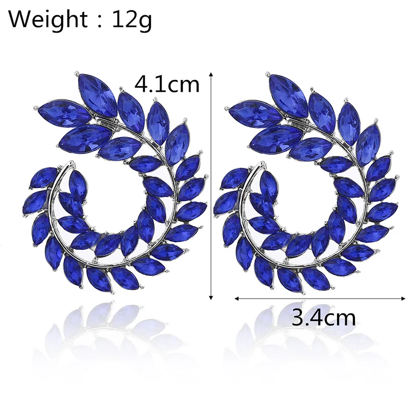 XIYANIKE 10 Colors Rhinestone Statement Earrings 2019 Geometric Big Round Stud Earrings For Women Crystal Luxury Wedding Gift - Image 2