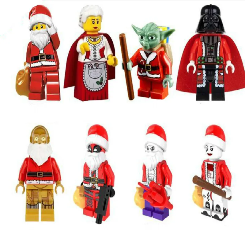 

Christmas Series Figures Blocks Set Pg970 Santa Claus Clown ABS Plastic Material Assembly Building Block Bricks Children's Toy