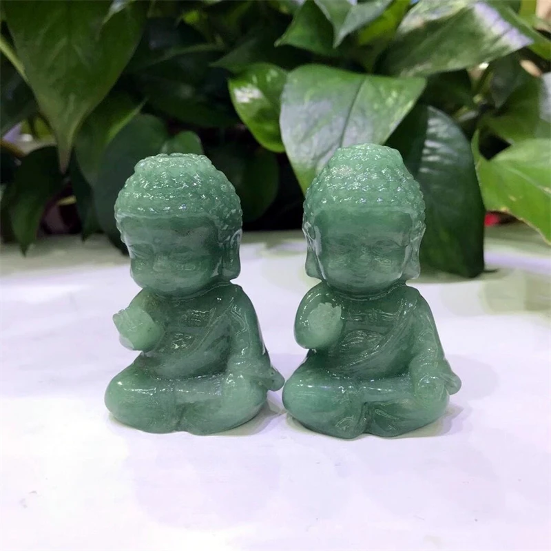 

1pc Wholesale Natural Green Aventurine Mineral Carved Buddha Head Crystal Figurine Ornament Feng Shui Craft Home Decor Stone