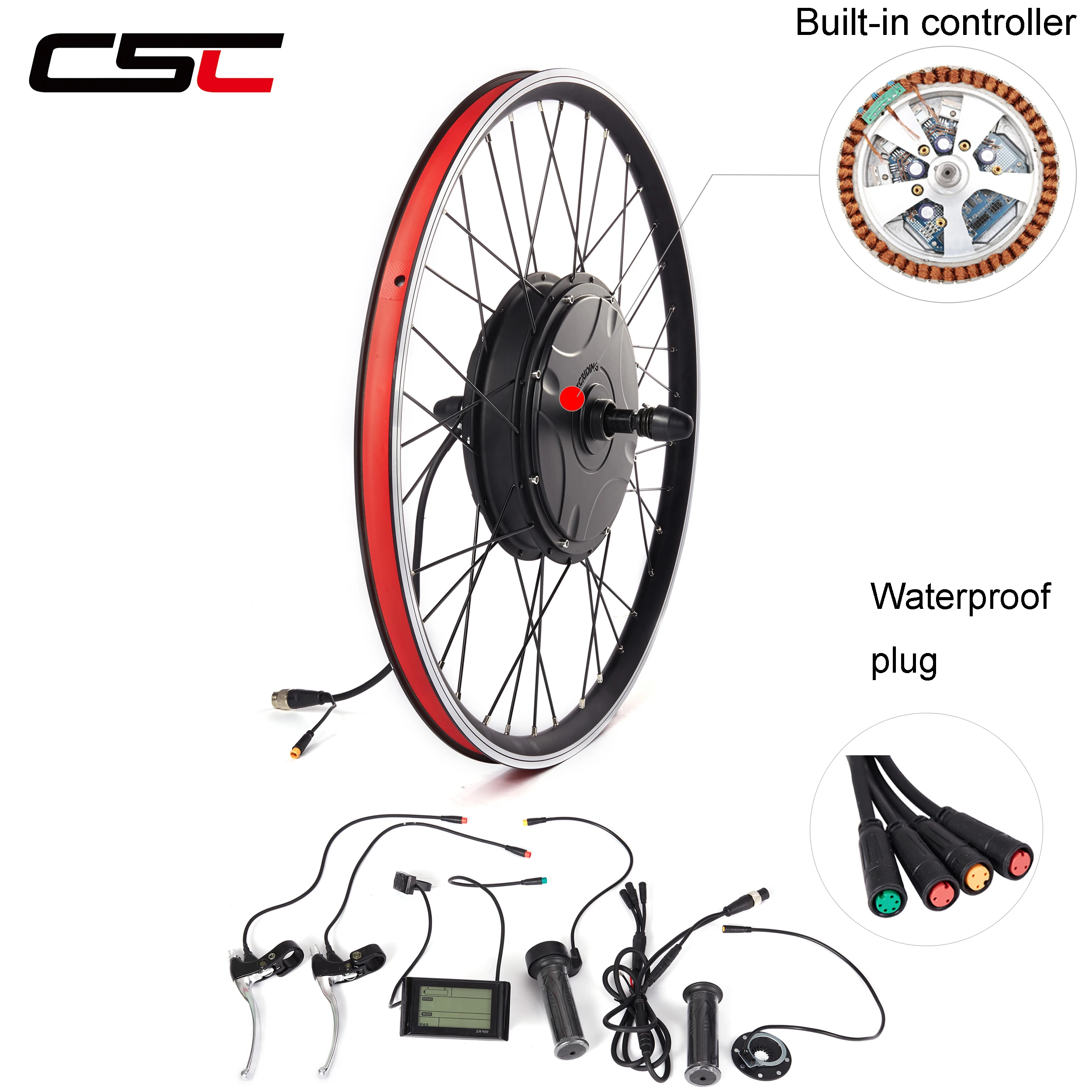 Electric Bike Conversion Kit Waterproof Rear Motor Wheel 48v 1000w For 20 29inch 700c Ebike Built In Controller Electric Bicycle Motor Aliexpress