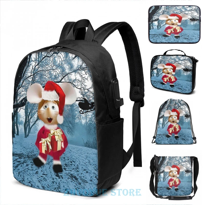 Рюкзак Topo Gigio мужской с USB-зарядкой школьный ранец рисунком сюрприза на Рождество