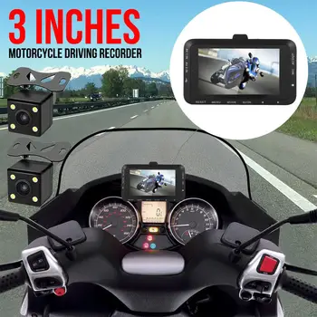 

Universal Driving Recorder Dual Camera 3Inch Auto On/Off Parking Monitor Motorbike Recorder Durable Dash Cam