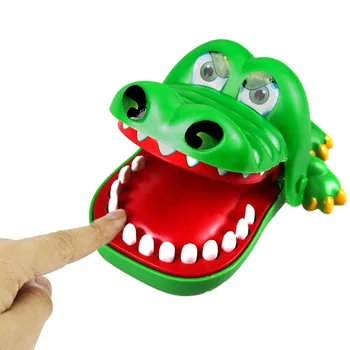 

FREE SHIPPING Mouth Dentist Bite Finger Toy Large Crocodile Pulling Teeth Bar Games Toys Kids Funny Toy