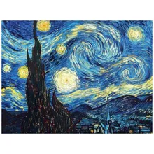 Алмазная мозаика Звездная ночь. Ван Гог Рыжий Кот 30х40см