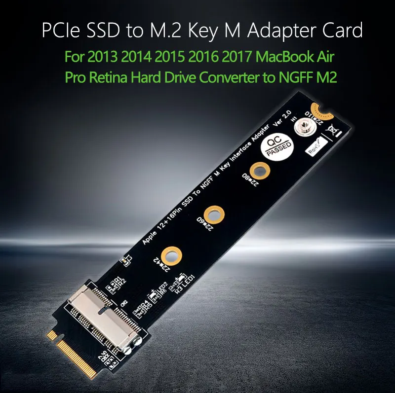 M.2 адаптер PCIe SSD на M.2 ключ M адаптер карты для 2013 MacBook Air Pro retina M.2 SSD конвертер на NGFF M2