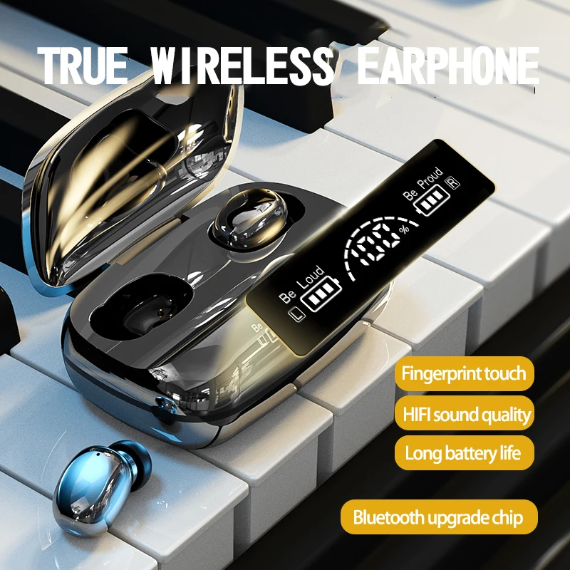 TWS Bluetooth 5.2 Earphones 2200mAh Charging Box Wireless Headphone LED Digital Waterproof Earbuds Headsets With Microphone | Электроника