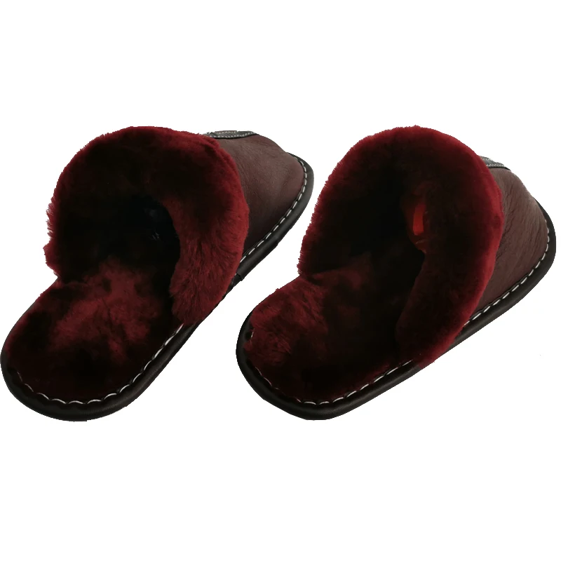 Winter fashion men's and women" home slippers sheep shearing fur warm shoes ladies slip flat shoes fur slippers 35cm-44cm