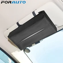 FORAUTO Универсальная автомобильная полиуретановая кожа коробка солнцезащитный козырек коробка для салфеток держатель чехол для бумаги Авто Органайзер аксессуары