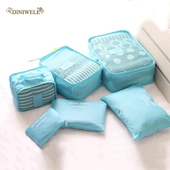 

6 PCS Travel Storage Bag Set For Clothes Tidy Organizer Wardrobe Suitcase Pouch Travel Organizer Bag Case Shoes Packing Cube Bag