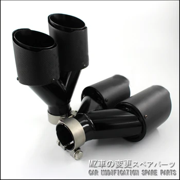 

Car exhaust pipe Y Model A.K Carbon Exhausts Dual End Tips for BMW BENZ AUDI VW Exhaust Dual Muffler Pipes Tail Tips 2pcs
