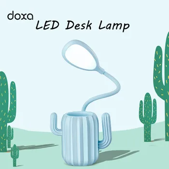 

LED Desk Lamp Novelty Cactus Pen Container Eye Protection Table Lamps GY301 Rechargeable LED Desktop Lights For Reading Study