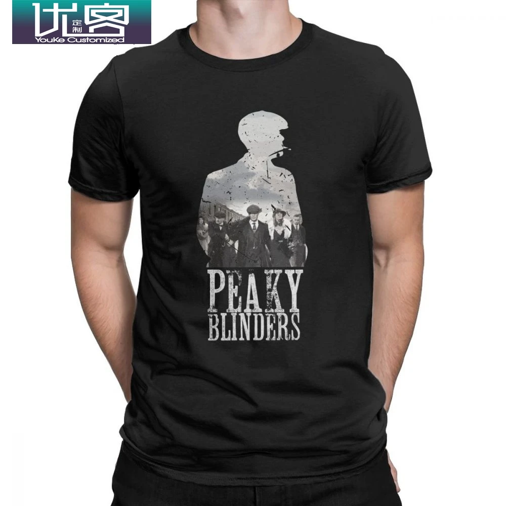 

Men's Peaky Blinders T-Shirts Arthur Thomas Tommy Shelby Humor Crew Neck Short Sleeve Clothes 100% Cotton Tees Black T Shirt