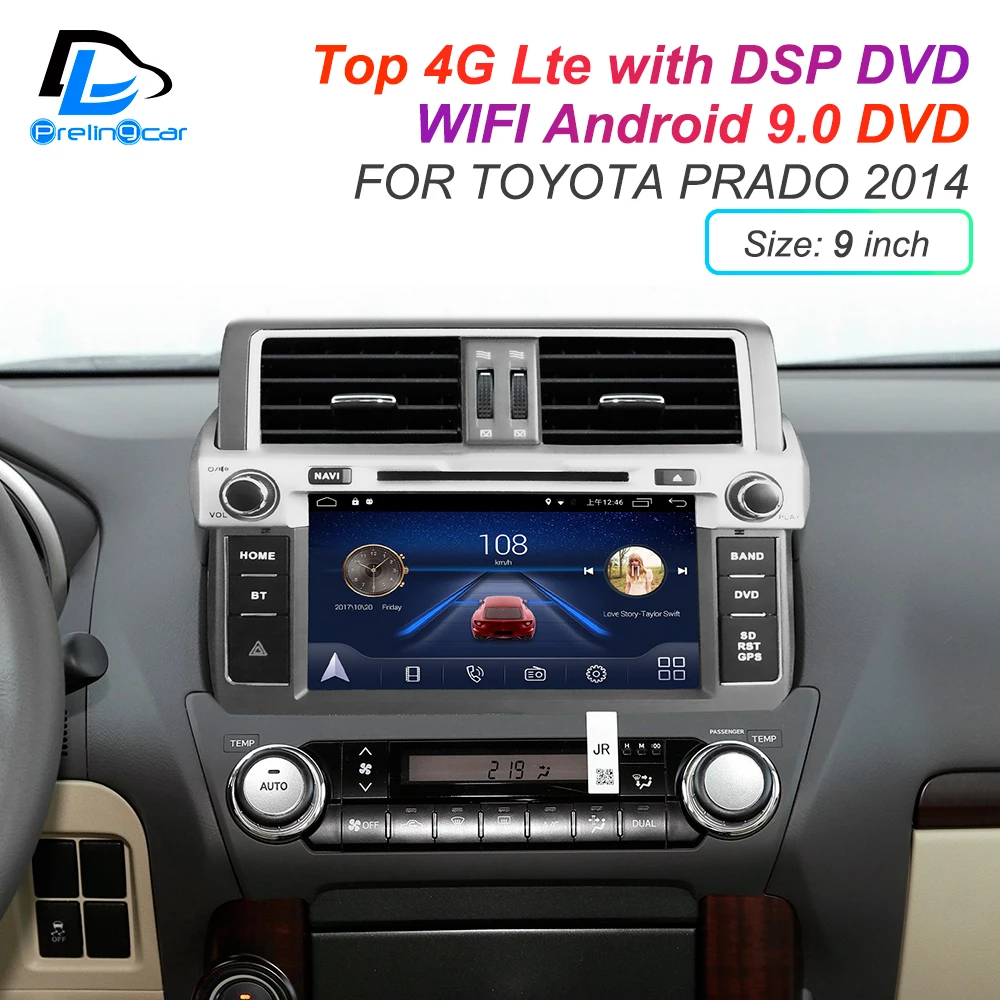 Android 9,0 DSP 4G Lte мультимедийный dvd-плеер для TOYOTA Prado LAND Crusier подголовник монитор Радио Стерео навигационная система