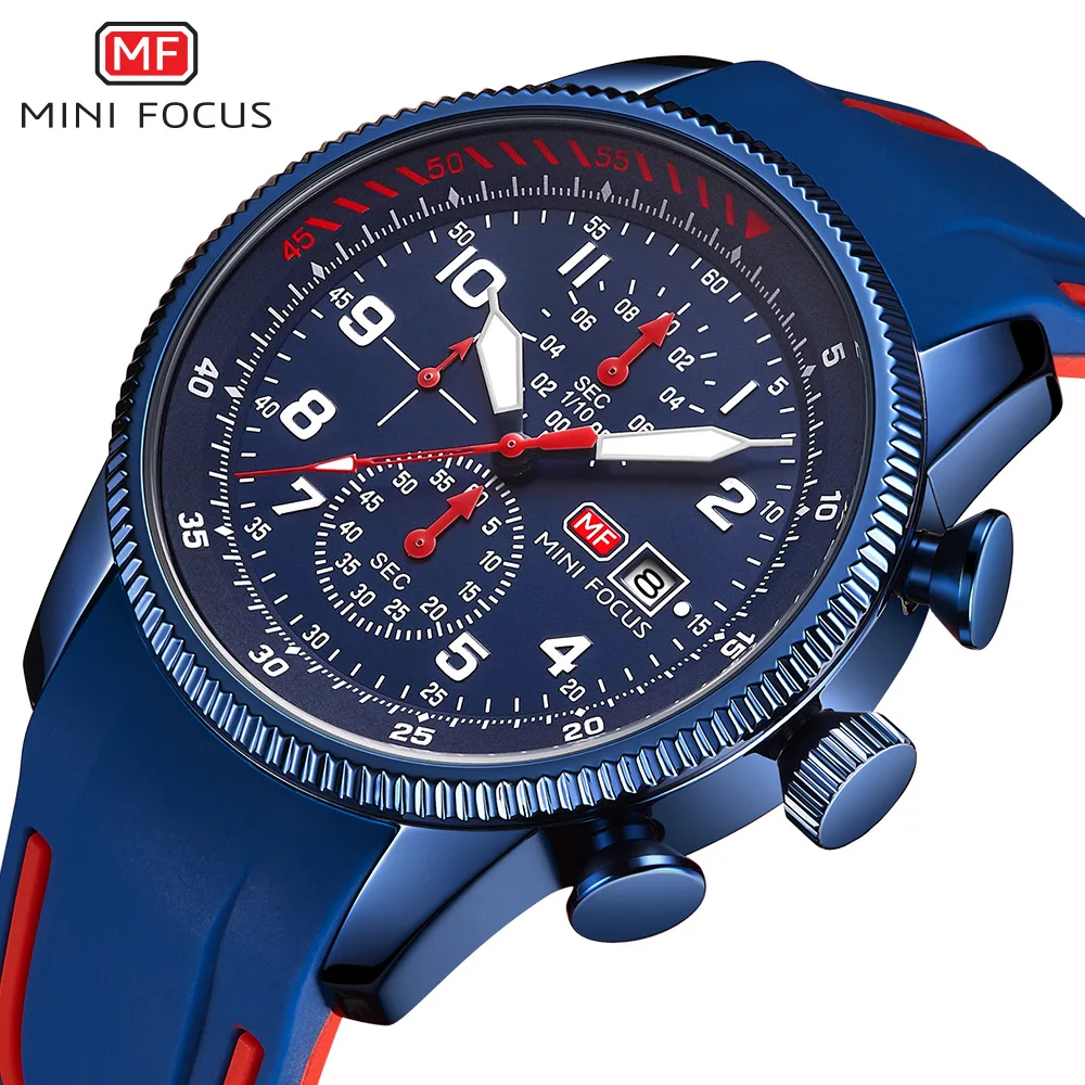 

Chronograph Mens Watches Brand Luxury Casual Sport Date Quartz Silicone Wristwatches Waterproof Men's Wrist watch Man