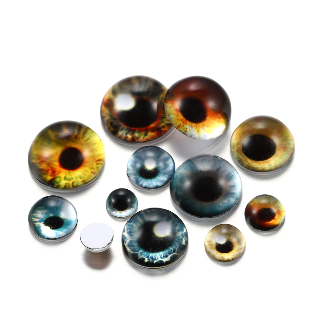 

10Pcs Cat Eyes Glass Cabochons Round Dome Dragon Eye Dragon Cat Eye For DIY Pendants Jewelry Making Accessories Supplies Craft