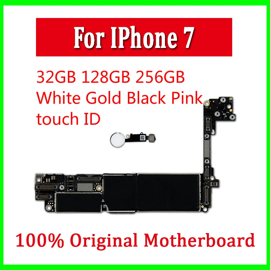 32 ГБ/128 ГБ/256 ГБ для iphone 7 материнская плата с IOS оригинальная разблокированная материнская плата для iphone 7 материнская плата с/без Touch ID
