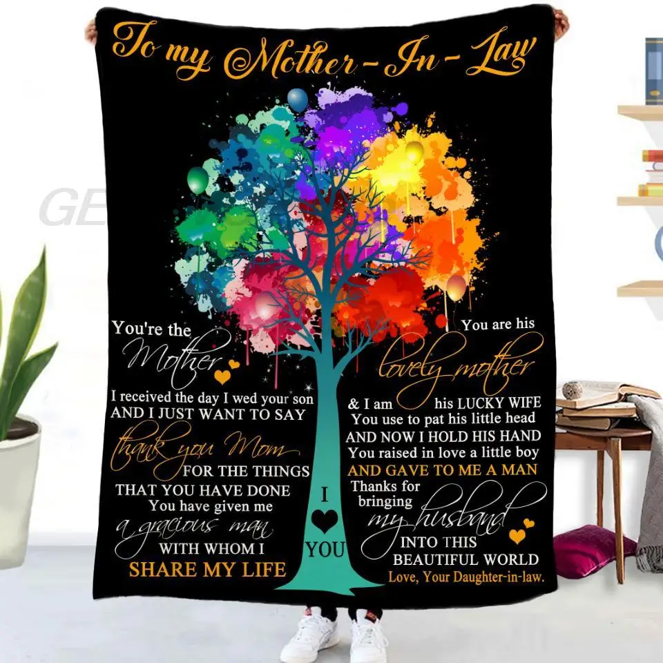 Zu Meinem Mom Leben Baum Quilt Decke Flanell Decke Mantas Home Textilien Bett Sofa Decke Mutter Der Tag Geschenk Droppshiping