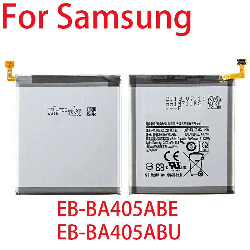 

100% Real 3100mAh EB-BA405ABE EB-BA405ABU battery For SAMSUNG Galaxy A40 2019 SM-A405FM/DS A405FN/DS GH82-19582A Phone Battery