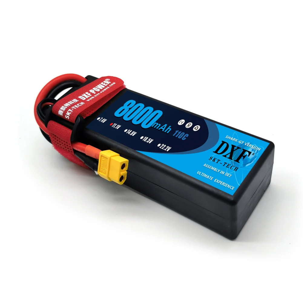DXF 3S 11 1 V 8000mah 110C MAX 220C Lipo аккумулятор жесткий чехол 1/10 1/8 весы для TRXXX Slash 4x4 RC