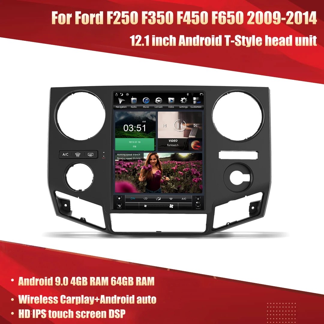 Магнитола для Ford F250/F350/F450/F650 2009-2014 мультимедийная сенсорный экран 12 1 дюйма |