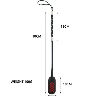 Genuine Leather Whip 15 Inch Riding Crop for Horse Fetish Flogger BDSM Bondage Spanking Paddle Sex Product For Couples Women 2