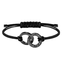 Двойной круг обруч узел влюбленных веревка браслет простой Регулируемый плетёный браслет ручной работы для женщин мужчин подарок