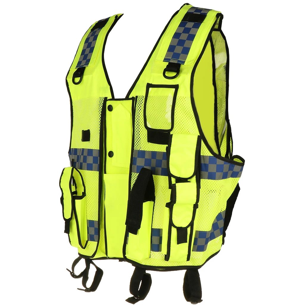 Hi-Vis Safety Vest With Zipper Reflective Jacket Security Waistcoat Safety