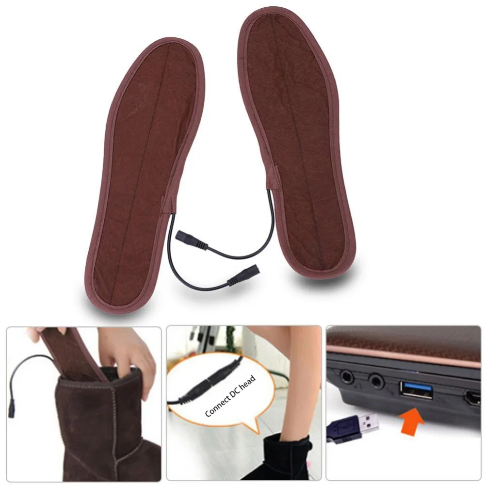 Зимние теплые колодки Подогрев обуви стельки теплые носки обогреватель ног USB зарядка можно резать ноги стельки