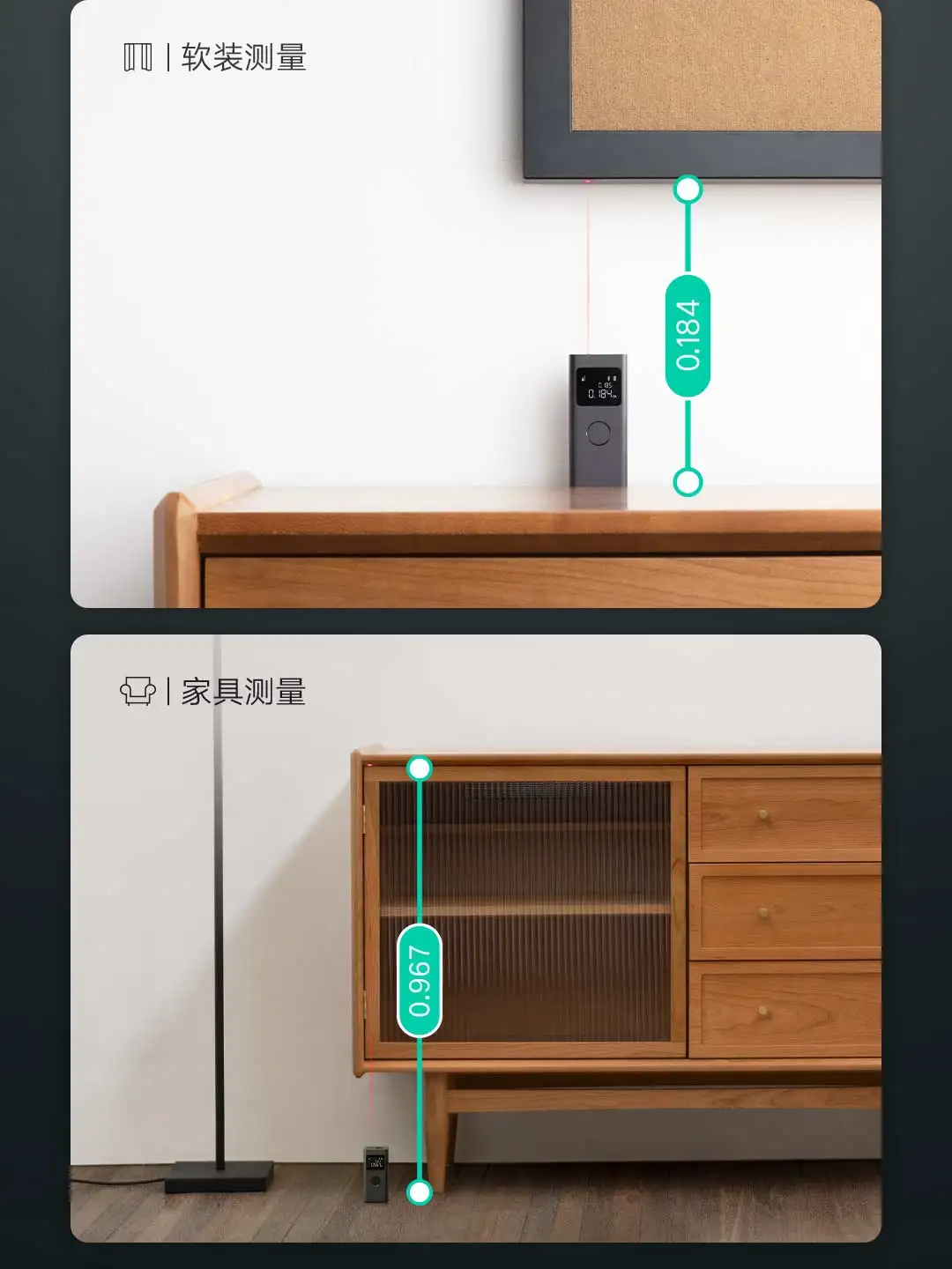 Xiaomi Mijia Smart Laser Rangefinder Max 0.05- 40m long LCD 3mm High Precision Real Scene Intelligent Measurement With Mijia APP