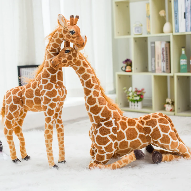 Custom Size 80cm /100cm Plush Giraffe Doll Tall Animal Stuffed Toy For Kids Realistic Zoo Plush Big Giraffe Plush Toy