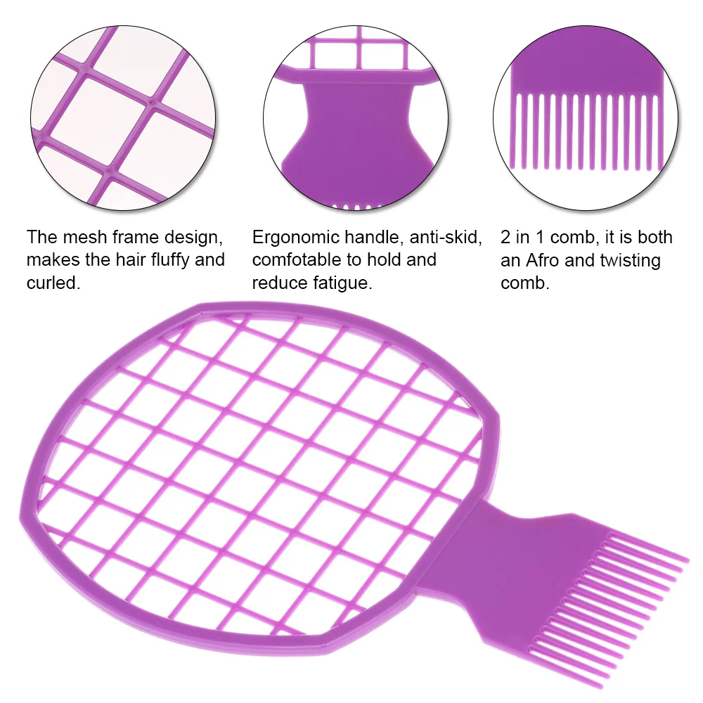 

2 In 1 Afro Twist Hair Comb African Men's Hairdressing Comb Afro Comb Twist Wave Curl Brush Comb